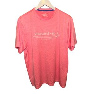 Vineyard Vines Performance T Shirt Coral Pink Mens‎ Medium Short Sleeve